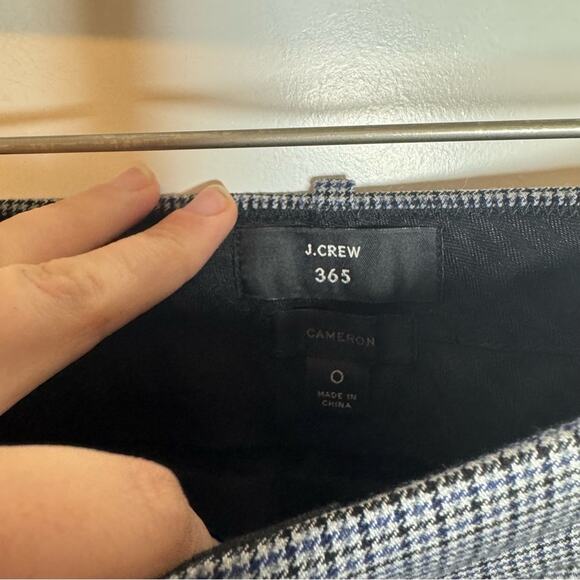 J. Crew 365 Cameron Glen Plaid Gray Houndstooth Dress Pants Ankle Size 0 - Picture 3 of 6